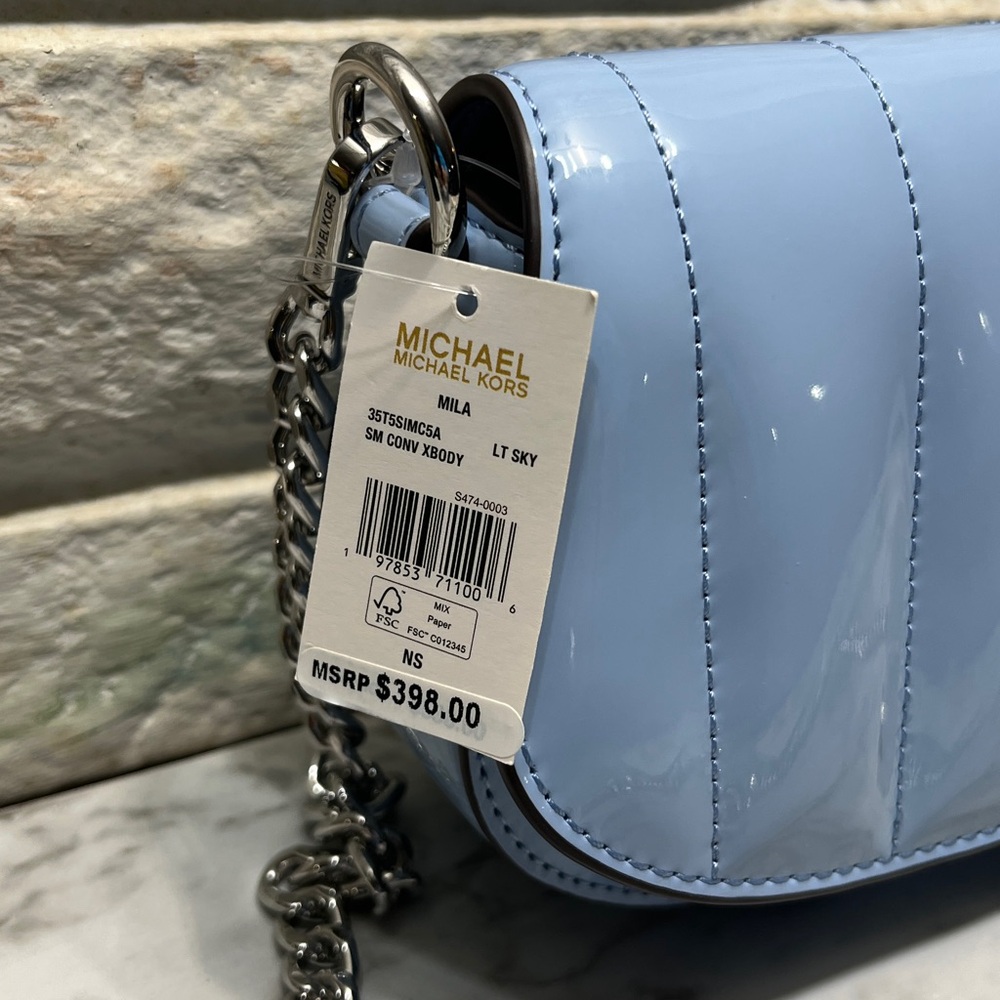 Michael Kors Mila Small Patent Convertible Crossbody Bag NWT - Picture 7 of 9